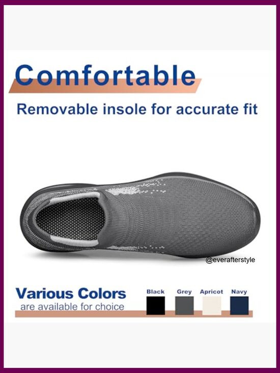 Lightweight Slip On Athletic Shoes with Breathable Woven Fabric and Air Cushion